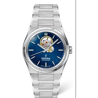 Festina Swiss Made Rivé herreur i stål med blå urskive