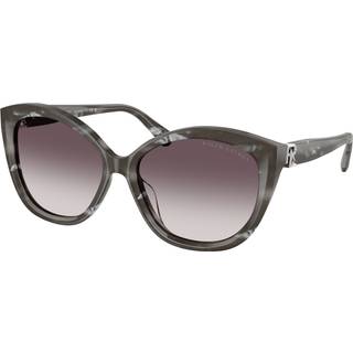 Ralph Lauren Kvinde RL8225U 617511 Solbriller Acetat Sort Grå Sommerfugl Normal Skygge
