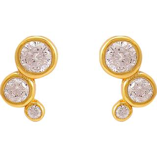 Hultquist Magnolia crossaint ørestikker i forgyldt med krystaller