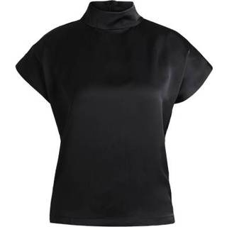 Top med høj hals i let satin