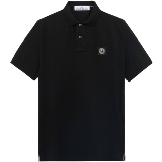 Stone Island - Logo-Appliquéd Cotton-Blend Piqué Polo Shirt - Men - Black - S