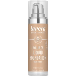 Lavera Make-up Ansigt Hyaluron flydende foundation No. 03 Warm Nude 30 ml (3.600,00 kr / 1 l) - 30 ml