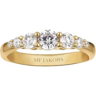 Sif Jakobs - Belluno ring i guldbelagt sølv med sten - r42126-cz-sg