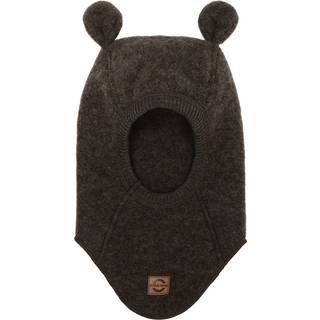 Mikk-line Børne Elefanthue i merinould - Dark Brown Melange - 50/56