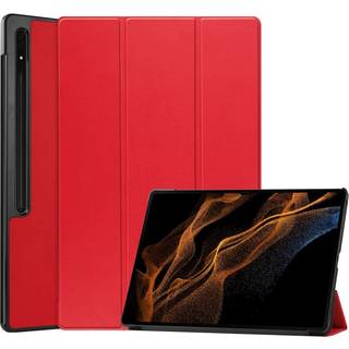 EIDERWOOD Samsung Galaxy Tab S10 Ultra Tri-Fold Læder Flip Cover m. Standerfunktion - Rød