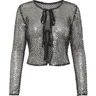 Pieces - Sort - Pcrissi Ls Rev. Sequins Cardigan Jr - X-Small