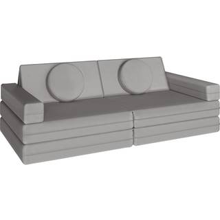 Børnesofa Lilly, 8-delt, med sovefunktion - 120 cm,grå