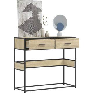 konsolbord 90x35x80 cm konstrueret træ sonoma-eg