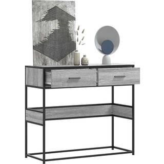 konsolbord 90x35x80 cm konstrueret træ grå sonoma-eg