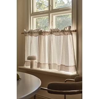 BELLA Café-gardin i bouclé - Beige