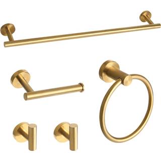 Ntipox b?rstet guld badev?relse hardware tilbeh?r s?t 5 stykke rustfrit st?l badeh?ndkl?de bar indstillet 24 tommer toiletpapirholder h?ndkl?de r