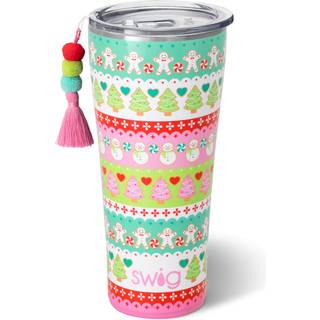 Swig Life 32oz isoleret tumbler rejsekaffe tumbler med låg kopholder Venlig rejsekaffe krus rustfrit stål termos med låg (cookie jar)