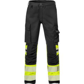 Fristads 127731 Hi Vis stretch bukser kl 1 2705 / Arbejdsbukser Hi-Vis Gul/Sort D88