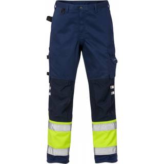 Fristads 100979 Hi Vis bukser kl.1 2032 / Arbejdsbukser Hi-Vis gul/Marine D100