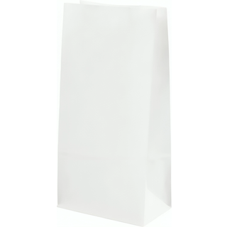 Hvide papirposer med klodsbund - 10 stk. 6,5x11 cm