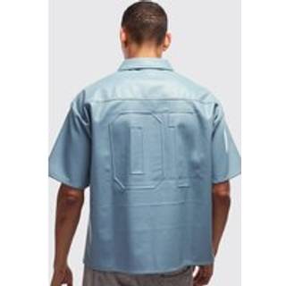 Mens Blue Oversized 01 PU Shirt