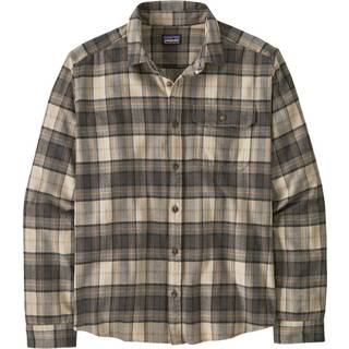 Patagonia Men's Long-Sleeved Lightweight Fjord Flannel Shirt Spotter: Forge Grey, M
