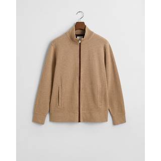 GANT Sacker Rib Full Zip Khaki Melange