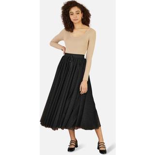 Yumi Yumi Black Mesh Heart Print Tulle Skirt
