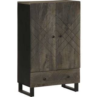 Skab 60X33X100 Cm Massivt Mangotræ Sort