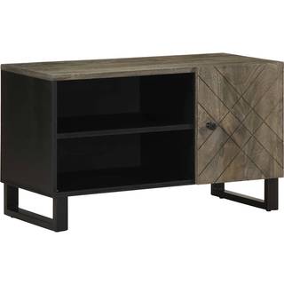 Tv-Bord 80X33X46 Cm Massivt Mangotræ Sort