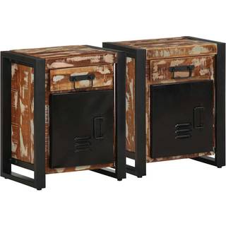 Sengeskab 40X30X50 Cm Massivt Genbrugstræ - 2 / Flerfarvet