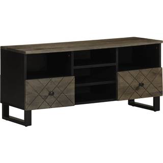 tv-bord 100x33x46 cm massivt mangotræ sort