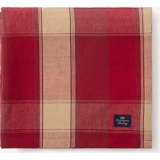 Lexington Checked Linen/cotton Dug / Rød 180x180 Cm - Duge & Bordløbere Bomuld Beige - 12443000-4400-TC30