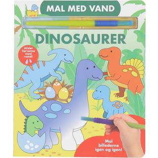 Mal med vand - Dinosaurer (papbog med pensel - farvelæg igen og igen)