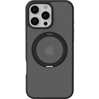 TORRAS - iPhone 16 Pro - Plastik Cover m. Kickstand Ring - MagSafe Kompatibel - Sort