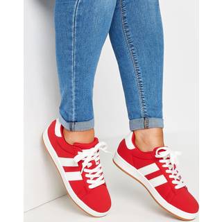 Yours Curve Yours Curve Red Wide Fit Padded Skate Trainers
