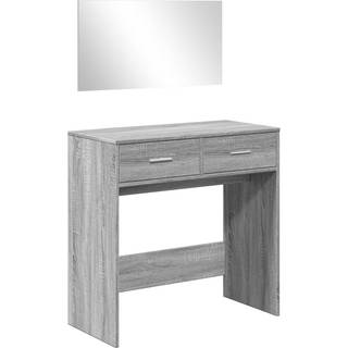 Makeupbord Med Spejl 80X39X80 Cm - Grå sonoma-eg