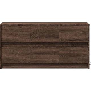 Tv-Bord Med Led-Lys 180X34X50 Cm Konstrueret Træ - 100 cm / Brun eg