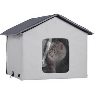 Vevor opvarmet Cat House Outdoor Kitty Shelter 600D Oxford klud sammenfoldelig kattely med opvarmet pude til vinteren for at holde sig varm og hy