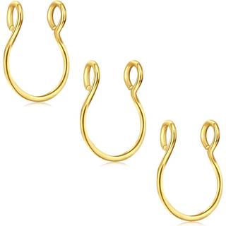 D.Bella Fake Nose Rings Hoop 20 Gauge Non Piercing Rustfrit st?l klip-on Fake Faux Septum Clicker Nose Hoop Ring Piercings Smykker til kvindelige