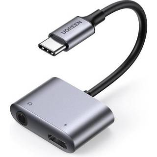 Ugreen audio adapter USB-C til USB-C + 3,5 mm mini jack grå (CM231)
