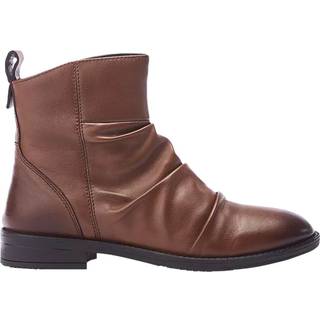 Moda in Pelle Brandish Slim Sole Læder Ankel Sort Støvler Med RouchingEU 39 (UK 6)