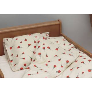 Baby sengetøj - 100% Blødt bomuld - 70x100 cm - Beige sengesæt med roser til børn