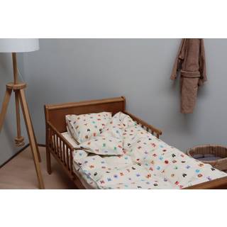 Baby sengetøj - 100% blød bomuld - Sengesæt til baby 70x100 cm - Sengetøj med bogstaver