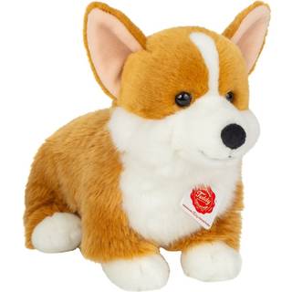 Corgi bamse lys, der sidder Så sød. Ligner ægte hund