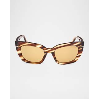 TOM FORD Kvinde FT1190 ATHENA 53E Solbriller Acetat Havana Brun Cat Eye Normal