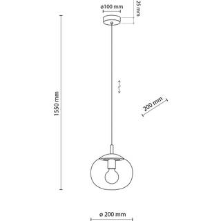Glas hængelampe Vibe TK Lighting, dæmpbar, Brun/rust, Stue/spisestue, Glas, Moderne