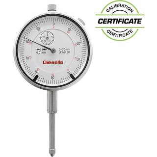 Måleur 0-20 x 0,01 mm med tolerancepile (Inkl. Certifikat)