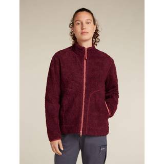 Icebreaker Women's Merino 800 Realfleece High Pile Longsleeves Zip Port Dk Hthr/cedar Wood, S