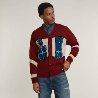 Holiday Loose Knitted Cardigan - Red - Men