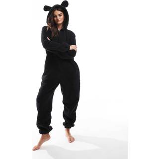 Loungeable Loungeable Black Black Fleece All-In-One With Ears
