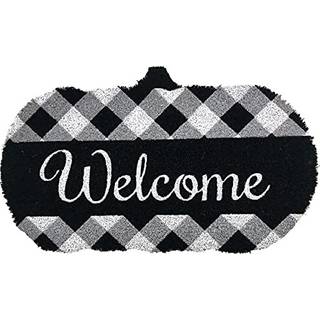 Briarwood Lane sort og hvid gr?skar falder naturlige fiber coir d?rmatte efter?r velkommen 18 """" x30 """"