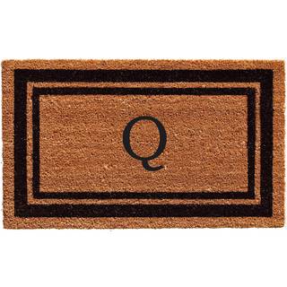 Calloway Mills 152961830Q Black Border 18 """" X 30 """" Monogram Doormat (Letter Q)