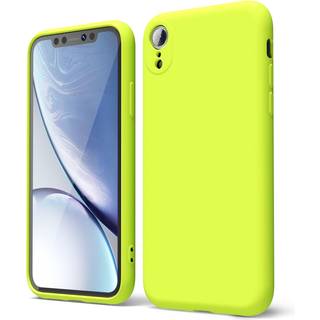 oakxco til iPhone XR Telefonetui Flydende Silikone Neon Lys Ensfarve Tynd Slank Bl?d Gummi Gel Mat TPU Almindelig Enkelt Cover til Kvinder Pige S