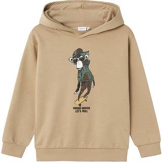 Name It Weathered Teak Printet Hoodie Sweatshirt